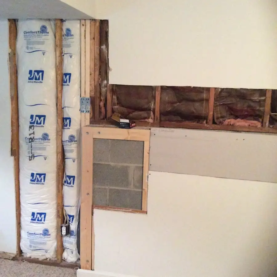Wall insulation replacement during Contents Cleaning & Restoration in Upper Makefield
